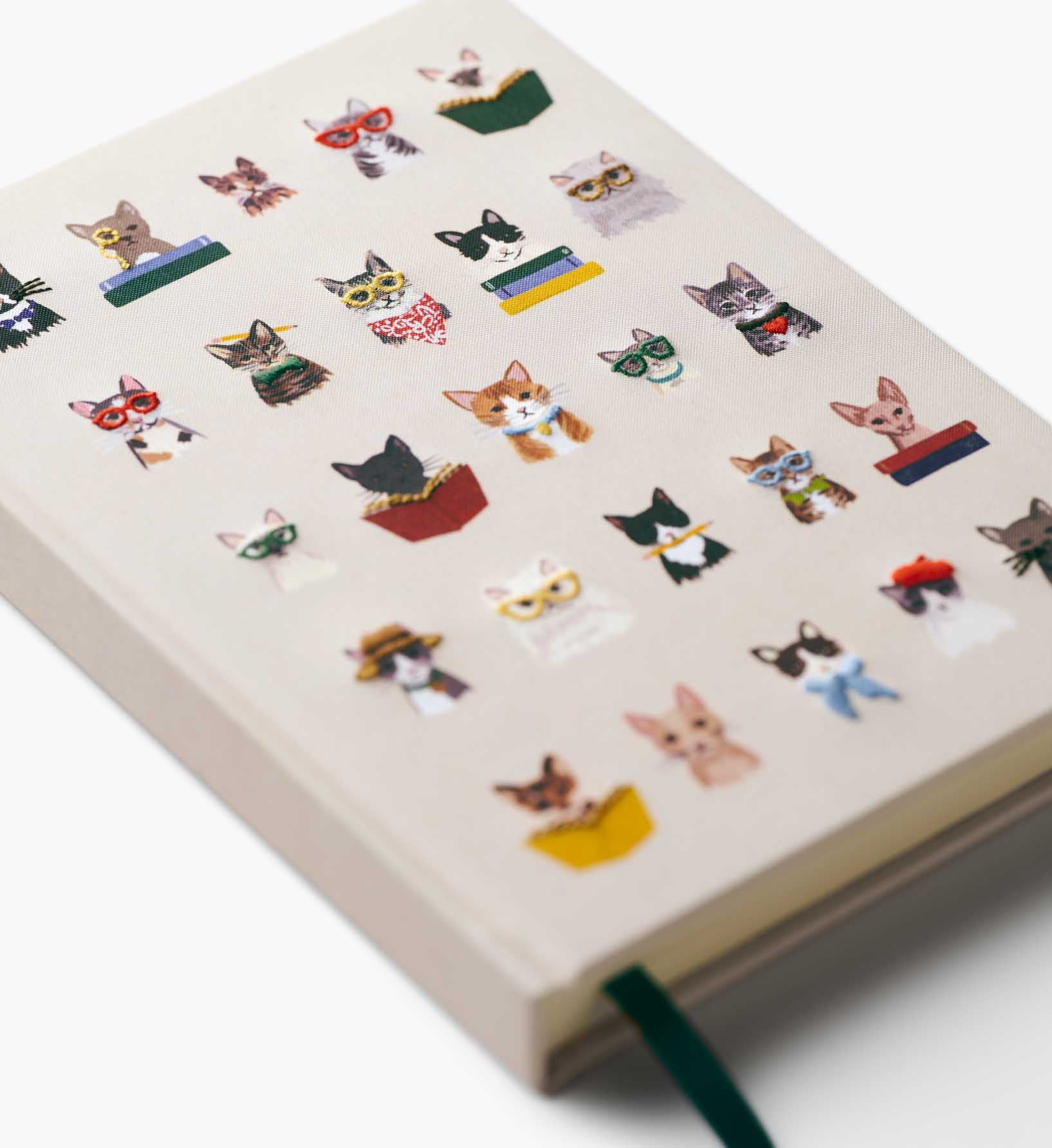 Embroidered Journal - Studious Cats